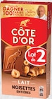 Tablettes de chocolat au lait noisettes entières - CÔTE D'OR - Intermarché Super Tablettes de chocolat au lait noisettes entières - CÔTE D'OR à 2,76 € dans le catalogue Intermarché Super