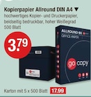 Kopierpapier Allround DIN A4 von go copy im aktuellen V-Markt Prospekt für 3,79 €