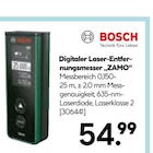 Digitaler Laser-Entfernungsmesser ZAMO von Bosch für 54,99 € bei Hellweg im Angebot Digitaler Laser-Entfernungsmesser ZAMO von Bosch im aktuellen Hellweg Prospekt