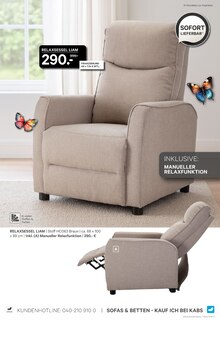 Relaxsessel im Kabs Prospekt "DOPPELT SPAREN!" mit 58 Seiten (Osnabrück)