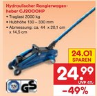 Netto Marken-Discount Calau - Hydraulischer Rangierwagenheber CJ2000HP Angebot im Prospekt Hydraulischer Rangierwagenheber CJ2000HP bei Netto Marken-Discount im Calau Prospekt für 24,99 €
