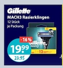 MACH3 Rasierklingen von Gillette im aktuellen V-Markt Prospekt für 19,99 €