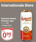 Premium Lager von Budweiser Budvar für 0,99 € bei GLOBUS im Angebot Premium Lager von Budweiser Budvar im aktuellen GLOBUS Prospekt