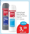 Deo-Spray von Hidrofugal für 3,59 € bei budni im Angebot Deo-Spray von Hidrofugal im aktuellen budni Prospekt