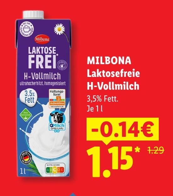 Laktosefreie H-Vollmilch