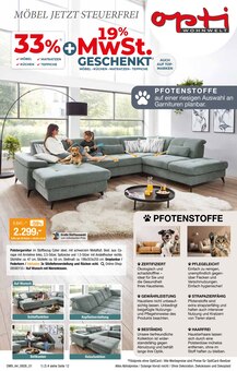Sofa im Opti-Wohnwelt Prospekt "Möbel jetzt Steuerfrei" mit 24 Seiten (Bremerhaven)