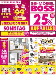 SB Möbel Boss Gütersloh Prospekt der aktuellen Woche, gültig von 26.09.2026 bis 05.10.2026 Aktueller SB Möbel Boss Gütersloh Prospekt "Wir feiern Jubiläum!" mit 2 Seiten