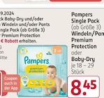 Single Pack Windeln/Pants Premium Protection oder Baby-Dry bei Rossmann im Jüterbog Prospekt für 8,45 €