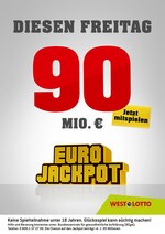 Westlotto Prospekt "Diesen Freitag 90 Mio. €", 3 Seiten, für Hilden, 12.11.2019 - 15.11.2019 Westlotto Prospekt "Diesen Freitag 90 Mio. €", 3 Seiten, für Hilden, 12.11.2019 - 15.11.2019