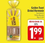 Dinkel Harmonie Angebote von Golden Toast bei EDEKA Friedrichshafen für 1,99 €