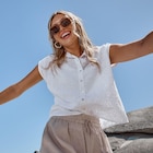 Chemise broderie anglaise sans manches blanc femme dans le catalogue La Halle