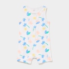 Combishort sans manches coton blanc bébé garçon en promo chez La Halle Combishort sans manches coton blanc bébé garçon dans le catalogue La Halle