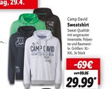 Sweatshirt von Camp David im aktuellen Lidl Prospekt für 29,99 €