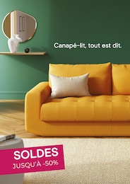 Catalogue Meubles & Décoration La Maison Convertible en cours à Bordeaux et alentours, Canapé-lit, tout est dit, 1 page, 24/06/2026 - 21/07/2026