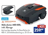 Mähroboter MB 400 im ALDI SÜD Prospekt Mähroboter MB 400 von Yard Force im aktuellen ALDI SÜD Prospekt für 259,00 €