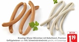 EDEKA Lauchringen - Knackige Wiener Würstchen mit Kalbsfleisch, Premium Geflügelwiener Angebot im Prospekt Knackige Wiener Würstchen mit Kalbsfleisch, Premium Geflügelwiener bei EDEKA im Lauchringen Prospekt für 1,19 €