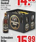 Ludwig Dunkel oder Schwaben Bräu bei Trinkgut im Erkelenz Prospekt für 14,99 €