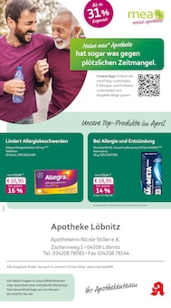 mea - meine apotheke Prospekt der Woche "Unsere April-Angebote" Seite 1, 01.04.2026 bis 30.04.2026 für Löbnitz Aktueller mea - meine apotheke Prospekt "Unsere April-Angebote" Seite 1 von 4 Seiten für Löbnitz