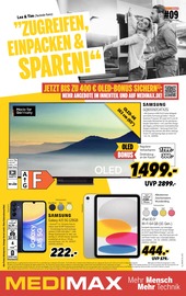 Aktueller MEDIMAX Prospekt mit Smartphone, "ZUGREIFEN, EINPACKEN & SPAREN!", Seite 1