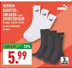 Aktuelles Herren Quarter-, Sneaker- oder Sportsocken Angebot bei Marktkauf in Dortmund ab 5,99 €