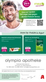 mea - meine apotheke Apotheken Prospekt der aktuellen Woche mit 4 Seiten, gültig von 01.08.2026 bis 31.08.2026, in Weilheim und Umgebung Aktueller mea - meine apotheke Apotheken Prospekt in Weilheim und Umgebung, "Unsere August-Angebote" mit 4 Seiten, 01.08.2026 - 31.08.2026