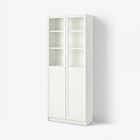 Bücherregal mit Paneel-/Vitrtüren weiß von BILLY / OXBERG im aktuellen IKEA Prospekt für 149,99 €