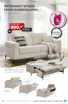 Sofa im Kabs Prospekt "BETTEN FÜR DICH & DEINE GÄSTE" mit 14 Seiten (Osnabrück)