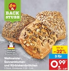 Weltmeister-, Sonnenblumen- und Kürbiskernbrötchen im Angebot bei Netto Marken-Discount in Wiesbaden Weltmeister-, Sonnenblumen- und Kürbiskernbrötchen Angebote von BACKSTUBE bei Netto Marken-Discount Wiesbaden für 0,39 €