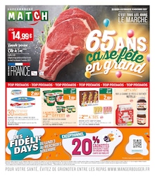 Catalogue Supermarchés Match à Neufchâteau, avec 20 pages Prospectus Supermarchés Match à Neufchâteau, "65 ANS ça se fête en grand", 20 pages, 04/11/2025 - 16/11/2025