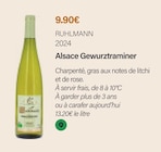 Alsace Gewurztraminer 2024 - RUHLMANN en promo chez Monoprix Dragon Alsace Gewurztraminer 2024 - RUHLMANN dans le catalogue Monoprix Dragon