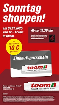 Aktueller toom Baumarkt Cham Prospekt toom Baumarkt Prospekt Cham "Sonntag shoppen!" mit 1 Seite