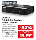 Full-HD-Sat-Receiver »DVBS-206HD« im Kaufland Prospekt Full-HD-Sat-Receiver »DVBS-206HD« von DENVER im aktuellen Kaufland Prospekt für 19,99 €