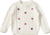 Pullover aus Strick mit Blumen-Stickerei, weiß & lila, Gr. 122 von ALANA im aktuellen dm-drogerie markt Prospekt