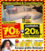 Möbel Inhofer Prospekt für Nersingen mit 20 Seiten Möbel Inhofer Prospekt für Nersingen: "Polstermöbel & Couchtische!", 20 Seiten, 17.03.2021 - 17.04.2021