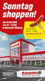 toom Baumarkt Prospekt für Norderstedt mit 1 Seite toom Baumarkt Prospekt für Norderstedt: "Sonntag shoppen!", 1 Seite, 04.10.2026 - 04.10.2026