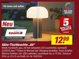 toom Baumarkt Kelkheim - Akku-Tischleuchte „Ali“ Angebot im Prospekt Akku-Tischleuchte „Ali“ bei toom Baumarkt im Kelkheim Prospekt für 12,99 €