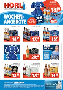 Getränke Hörl Prospekt der Woche "HÖRL. DER GETRÄNKE SPEZIALIST" Seite 1, 23.07.2026 bis 29.07.2026 für Großmehring Aktueller Getränke Hörl Prospekt "HÖRL. DER GETRÄNKE SPEZIALIST" Seite 1 von 2 Seiten für Großmehring