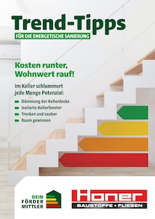 Honer Baustoffe Prospekt Trend-Tipps FÜR DIE ENERGETISCHE SANIERUNG mit  Seiten in Rottweil und Umgebung