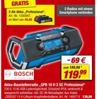 Akku-Baustellenradio „GPB 18 V-2 SC Professional“ Angebote von Bosch bei toom Baumarkt Kassel für 119,99 €