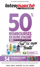 Prospectus Intermarché à Meudon, "50% REMBOURSÉS EN BONS D'ACHAT SUR tout LE RAYON BEAUTÉ", 20 pages de promos valables du 03/04/2024 au 14/04/2024