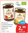 Fruchtaufstrich Erdbeere oder Aprikose von Alnatura im aktuellen budni Prospekt