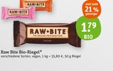Aktuelles Raw Bite Bio-Riegel Angebot bei tegut in Darmstadt ab 1,79 €
