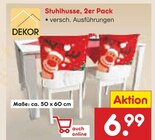 Stuhlhusse, 2er Pack von DEKOR für 6,99 € bei Netto Marken-Discount im Angebot Stuhlhusse, 2er Pack von DEKOR im aktuellen Netto Marken-Discount Prospekt