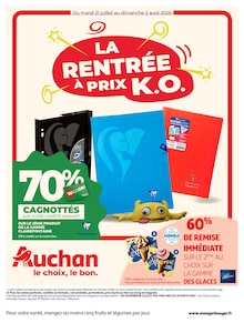 Catalogue Auchan Hypermarché à Viry-Noureuil cette semaine, valable du 21/07/2026 au 02/08/2026 Prospectus Auchan Hypermarché à Viry-Noureuil, "La rentrée à prix K.O.", 36 pages de promos valables du 21/07/2026 au 02/08/2026