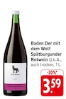 EDEKA Vogtsburg - Baden Der mit dem Wolf Spätburgunder Rotwein Angebot im Prospekt Baden Der mit dem Wolf Spätburgunder Rotwein bei EDEKA im Vogtsburg Prospekt für 3,59 €