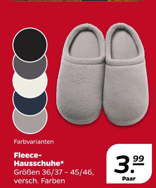 Fleece-Hausschuhe