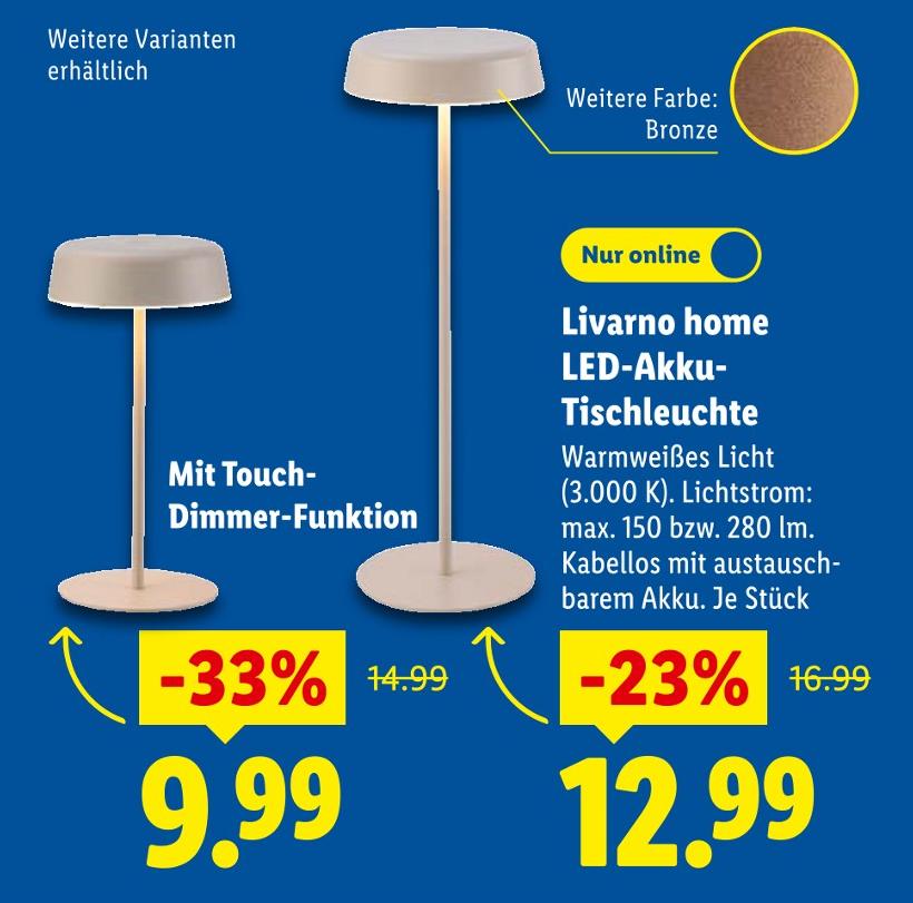 LED-Akku-Tischleuchte