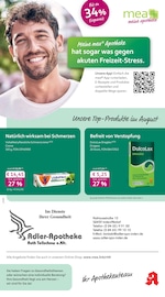 mea - meine apotheke Apotheken Prospekt der aktuellen Woche mit 4 Seiten, gültig von 01.08.2026 bis 31.08.2026, in Jülich und Umgebung Aktueller mea - meine apotheke Apotheken Prospekt in Jülich und Umgebung, "Unsere August-Angebote" mit 4 Seiten, 01.08.2026 - 31.08.2026