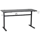 GAMINGTISCH 160/70/75 cm Schwarz Kabeldurchlass, Getränkehalter, Headsethalter, USB-Anschlüsse Angebote von Carryhome bei XXXLutz Maintal für 119,00 €