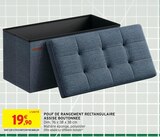 Pouf de rangement rectangulaire assise boutonnée dans le catalogue Intermarché Hyper